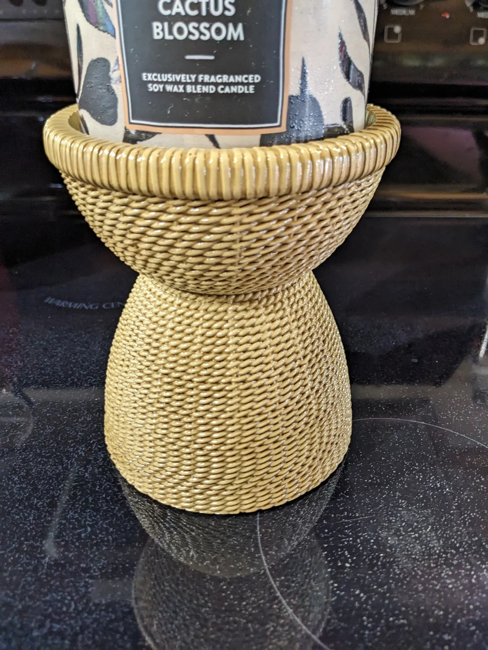 Bath & Body Works Woven Basket Candle Pedestal W/3 Wick Cactus Blossom Boho Chic - Picture 4 of 6